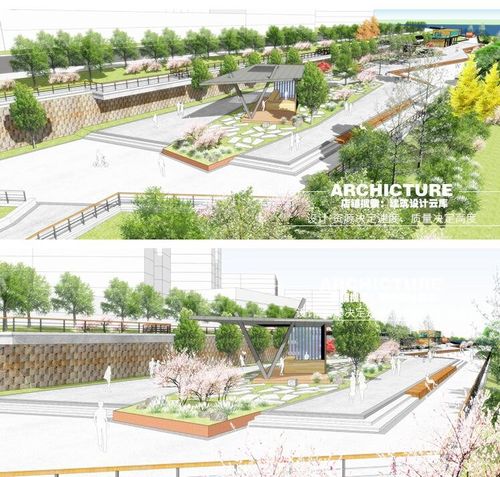 滨江滨河公园园林景观规划设计亲水水上平台木栈道精品小品su模型