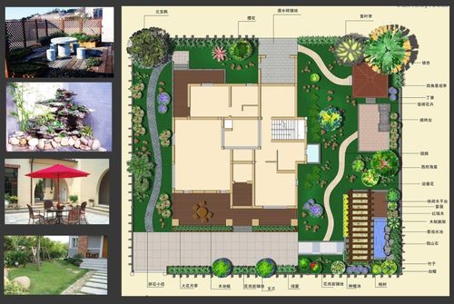 园林景观设计别墅庭院220张庭院平面图彩平园林景观规划设计素材